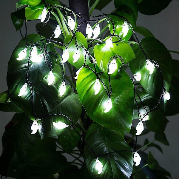 Halloween ljusslinga 10 fot 20 LED för Halloween dekorationer utomhus inomhus spöke