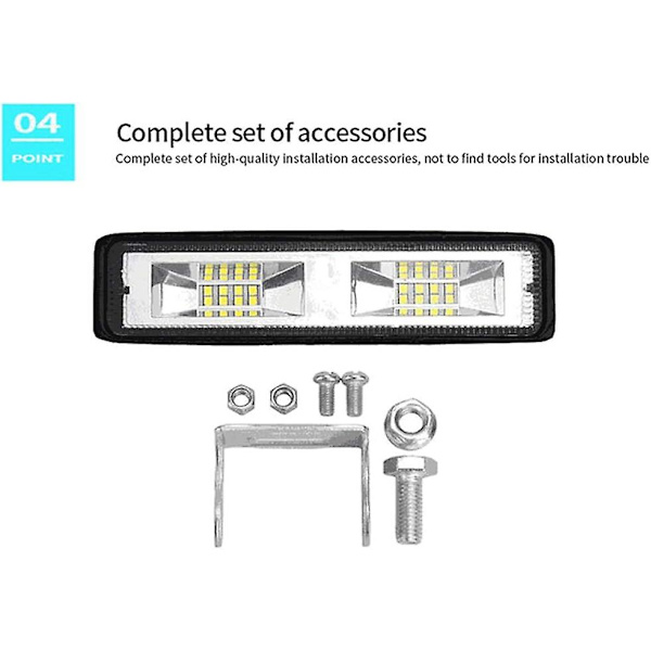 2 x 12V 24V LED-työvalo 16 LED 48W työvalo, IP67 vedenpitävä syvyys maastoajoneuvojen työvalot autoon moottoripyörään traktoriin kuorma-autoihin ATV SUV (48W)
