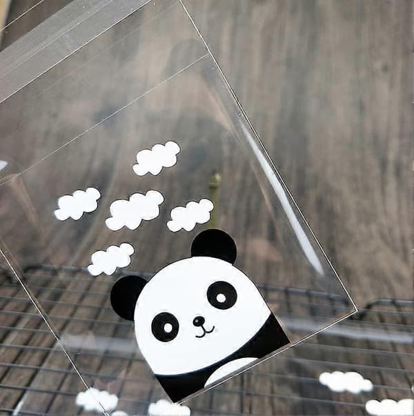 100-pack Panda-kexpåsar, godispåsar, festgåvor, förpackningspåsar (6,3 x 7,9)