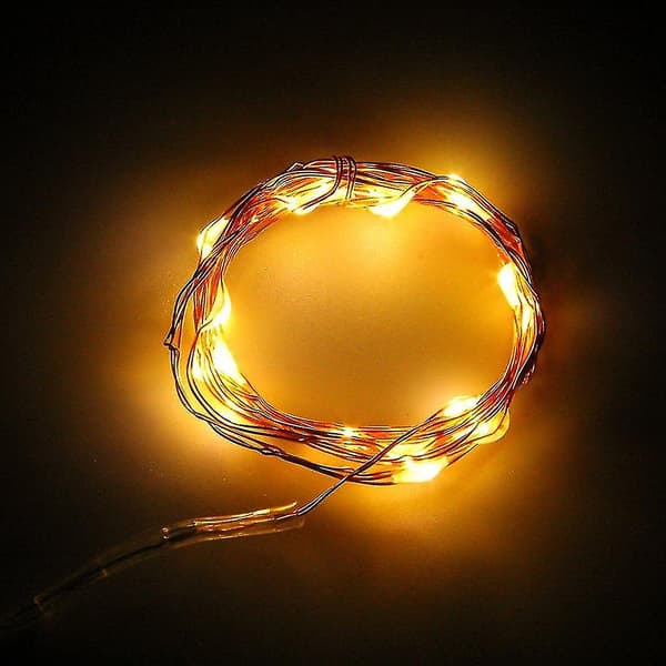 2m 20 LED-knappbatteridrevne LED-kobbertråd-lyslenker til fest