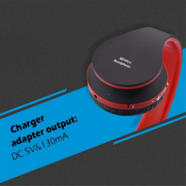 Foldbar trådløs Bluetooth-hodetelefoner Audio Gaming Headset Trådløs hodetelefon med mikrofon for telefon datamaskin(Svart)（Svart）