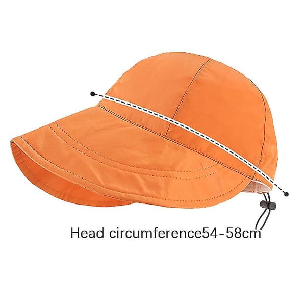 Kvindernes Reversible 2-i-1 Bredskygget Floppy Hat Uv Beskyttelse Hatte Til Strand Glof（orang）