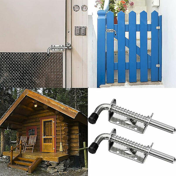 2 st Garageportlås Fjäderbelastad Lås Stålfjäderlås Och Dörrlås 128mm För Garageport Skjul