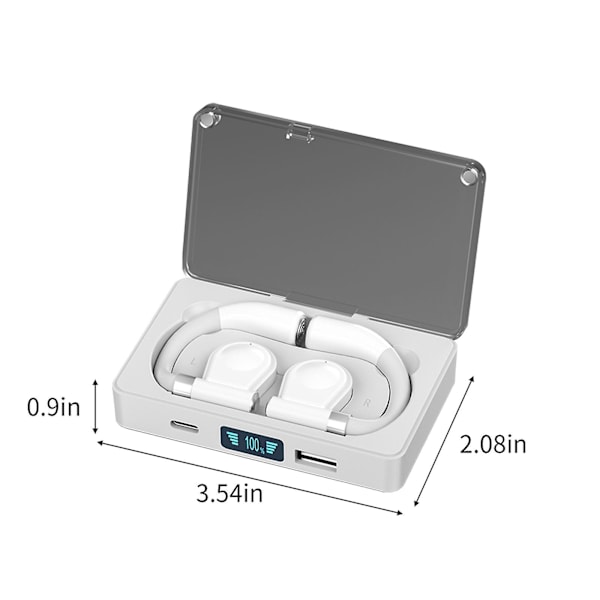 Bluetooth 5.3 Retro Öronmonterad Digital Display Intelligent Brusreducering Trådlösa Bluetooth-hörlurar Kan Användas Som Powerbank
