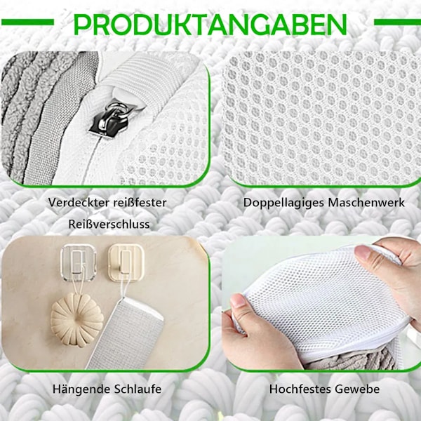 Vaskesekker for sko, skovaskpose vaskemaskin, anti-deformasjon glidelås vaskesekk, selvrensende vaskesekk for sko