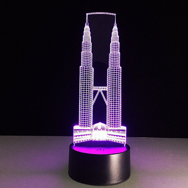 Mindeværdig LED USB-farvebordlampe 3D visuel berøringskontakt natlys til boligindretning