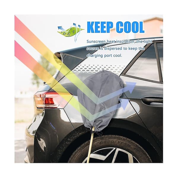 Ev-laderpluggdeksel, vanntett utendørs elektrisk bil ladepluggdeksel, regn, sol, UV, snø, allværbeskyttelse, grå (grå)