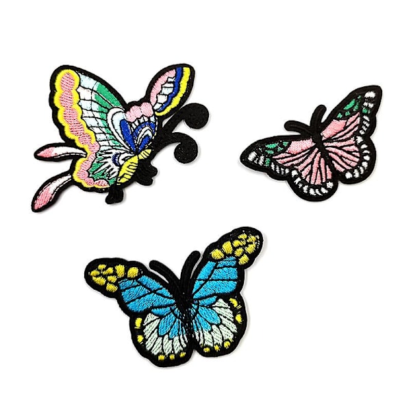 Dww-13 stykker sommerfugle broderi stryge-på patch, broderi klistermærke stryge-på patches sy-på ecusson klistermærker til tøj, rygsække, jeans, bryst
