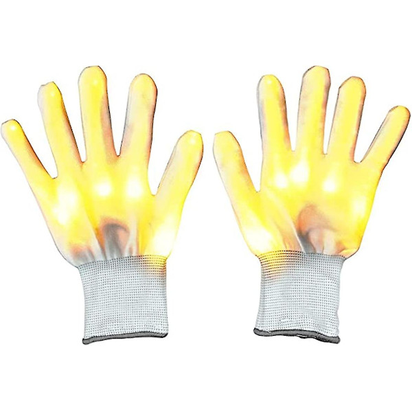 Led-belysningshandsker Performance Props Lighting Tilbehør Handsker (gult lys) Bd