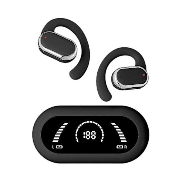 Öronmonterade icke-in-ear intelligenta digitala display Bluetooth 5.3 riktningsljudöverföring med ultralång batteritid trådlösa hörlurar