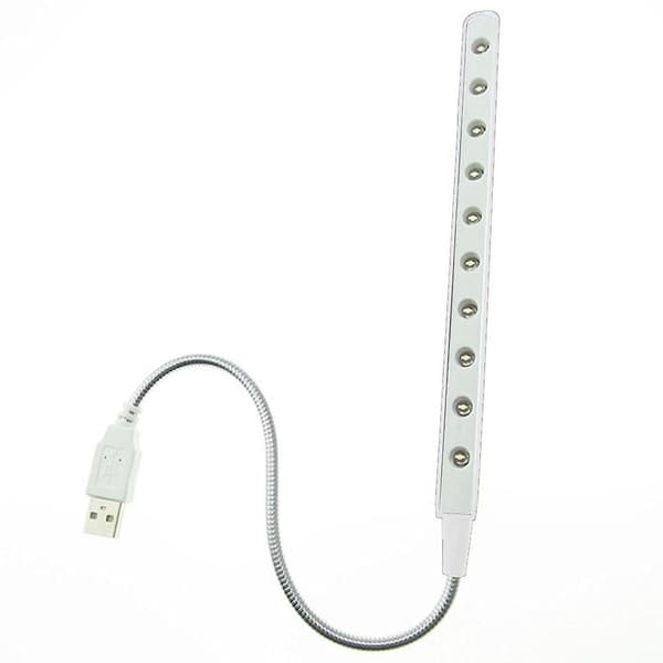 Energibesparende USB10LED datamaskinlys - hvit | USB-lys