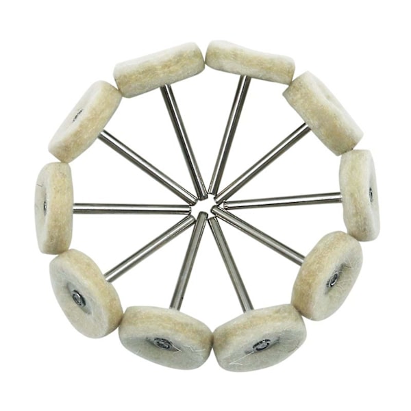 10 st Mini Cashmere Hjul Med Handtag Borste Nagelverktyg Rengöringsborste 241435（Vit）
