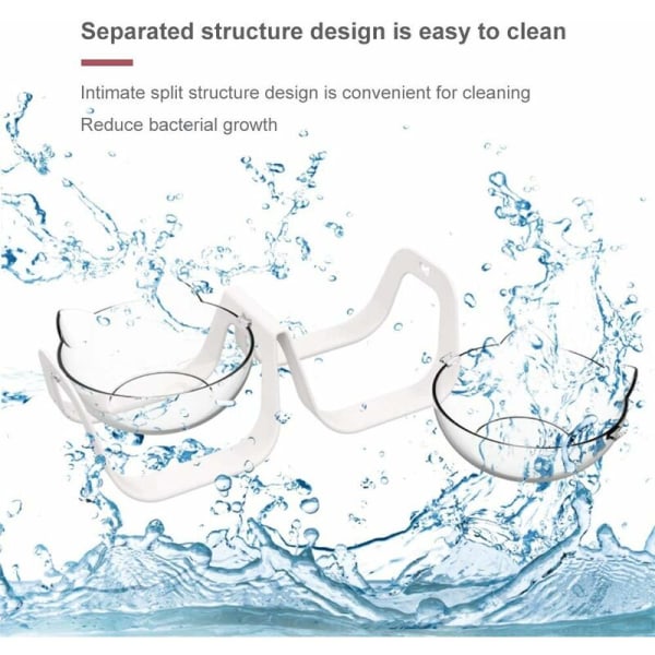 LUOWAN katteskål, 15° hældning, dobbeltskål, katteskål, skridsikre, hævede katteskåle, foderskåle, til katte og hvalpe - DKSFJKL