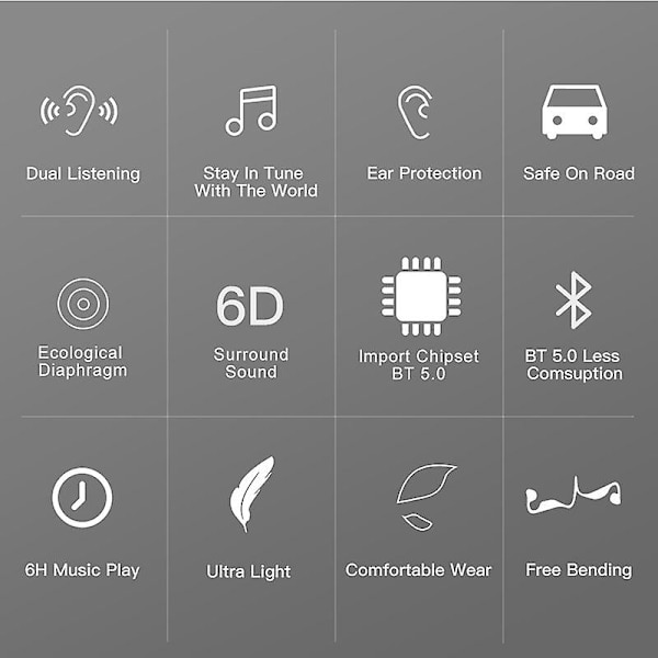 Luujohtokuulokkeet, Bluetooth-kuulokkeet, Bluetooth 5.0, kivuton luujohtokuuloke, urheilukuulokkeet, kuntoilukuulokkeet, melunvaimennus