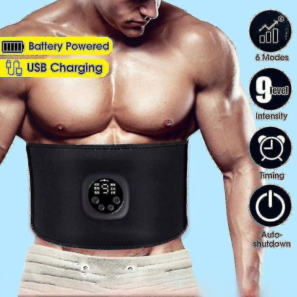 Magmuskelstimulatorbälte - Elektriskt magbantningsbälte - Fitness Fettförbränning midjeband