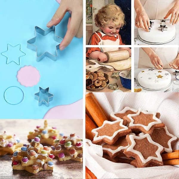 Stjärnformade Pepparkaksformar, Rostfritt Stål Kakformar (10 stjärnor)