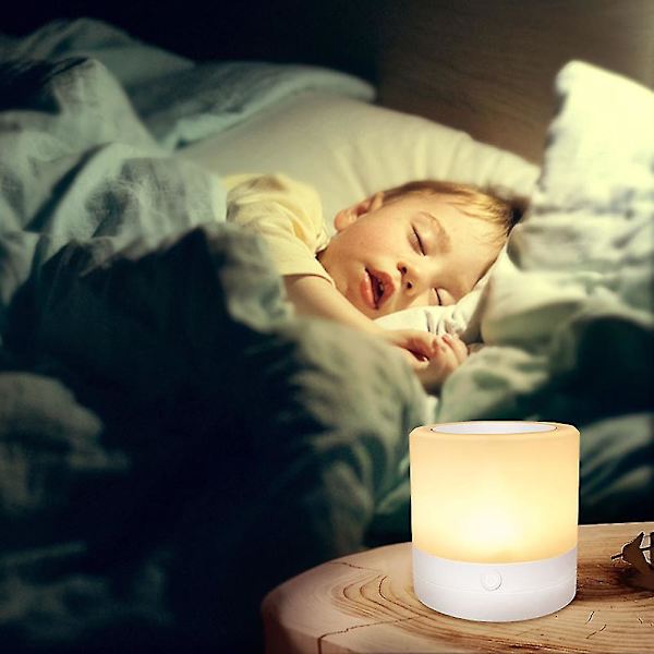 Led Smart Touch Control Nattlampa Rgb Färg Laddningsbar Dimmer Sänglampa T（1）