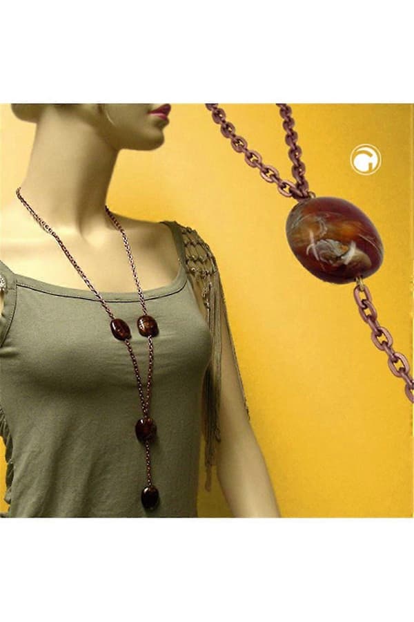 Halsband Nuggets Brun 100cm - Gl02272