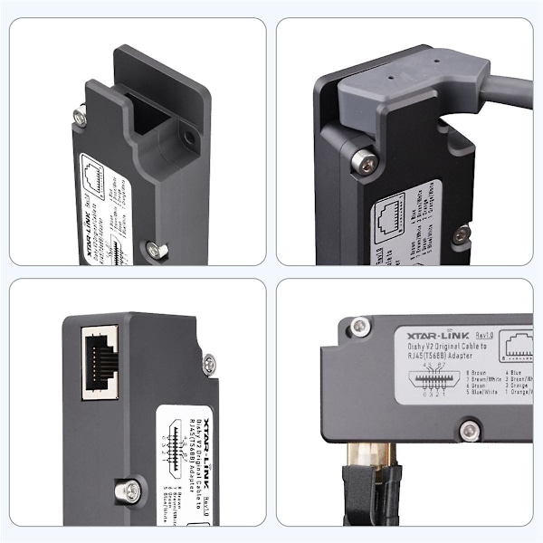 CB1 Dishy-kaapelin RJ45-sovitin Space X Ethernet -sovittimen PoE-injektorisarjaan (musta)