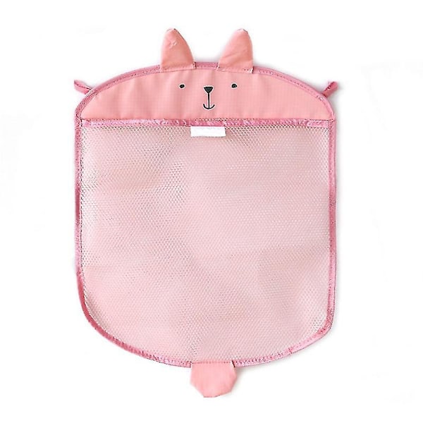 Hot Baby Bathroom Mesh Bag For Bath Toys Bag Kids Basket Toys Net Cartoon Animal Shapes Waterproof Cloth Sand Toys Beach Storage（Pink）