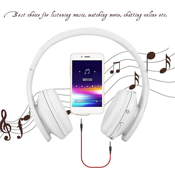 Foldbar trådløs stereo Bluetooth-headset med mikrofon for iPhone, mobiltelefon, PC og bærbar PC