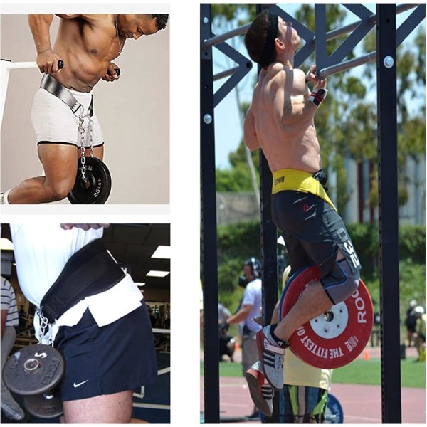 Tyngdlyftningsbälte med kedja - Högkvalitativt viktbälte för gymnastik, fitness, tyngdlyftning, pull-ups