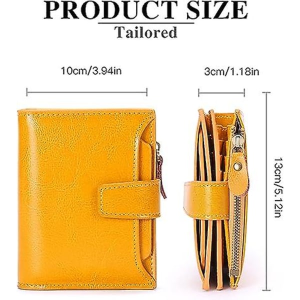 Damplånbok Smal myntplånbok i äkta läder Mynt med dragkedja för kvinnor och kort plånbok med anti-RFID-blockering för flera kort