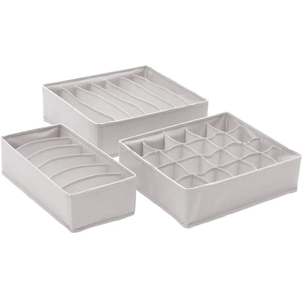 BH Strumpor Underkläder Organizer 3-pack Vikbar Garderob Organizer Låda Mjukt Tyg Låda (Grå)
