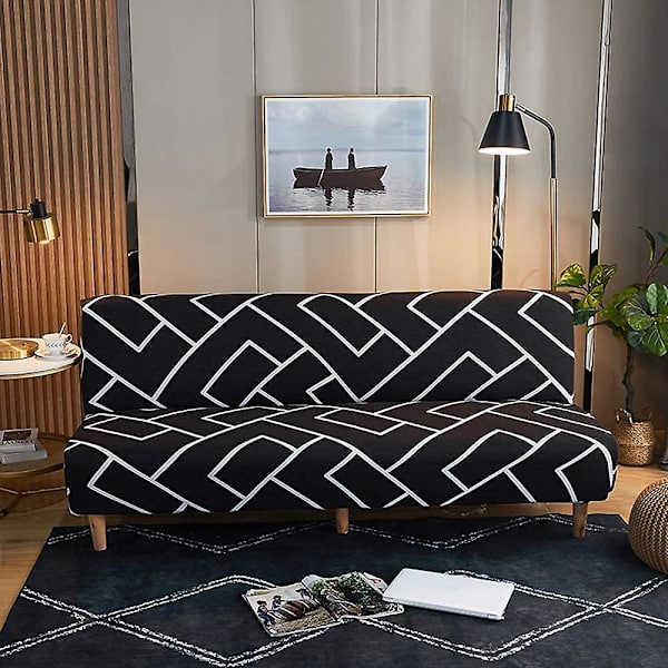 Sofaovertrekk uten armlener stretch 2-seters sofaovertrekk sammenleggbart