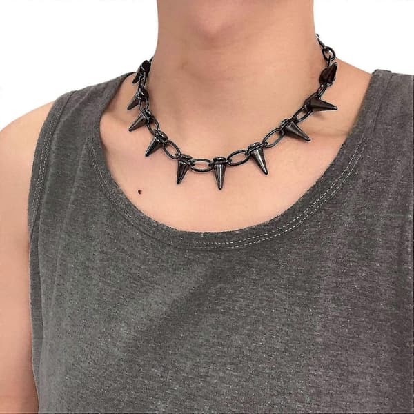 Metallspikar Nitar Punk Goth Halsband Choker Krage