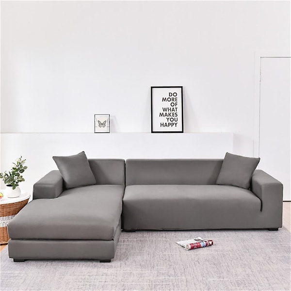 Elastisk Sofaovertræk, Komfortabelt Stretchstof (Grå, 180-230cm)