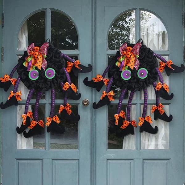 Edderkopp Dørpynt - Halloween - Dekor - Svart - Barn