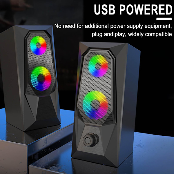 Datamaskinhøyttalere Luminous Led Desktop Computer Audio Mini Laptop Paired Speaker Multimedia Audio Clearance