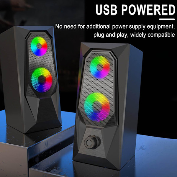 Datorhögtalare Luminous Led Desktop Computer Audio Mini Laptop Par Högtalare Multimedia Audio Rea