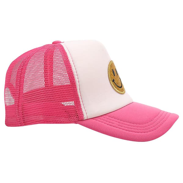 Baseball Cap Smiley, Gul Unisex Glitter Smiley Ansigt Trykt Broderet Hat