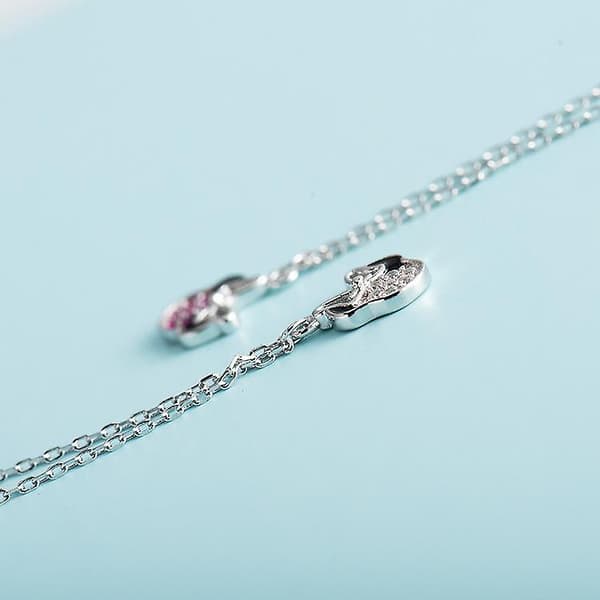 S925 Silverhalsband Klassisk Mors Dag Present För Kvinnor Och Flickor Ko Diamant (Silver)