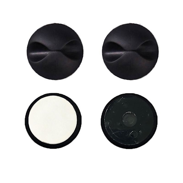 Dww-Black, 6-pak kabelklips til X-kabel Multi Desktop USB-strømkabel, øretelefoner, TV PC bærbar computer hjemmekontor