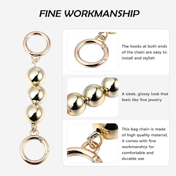 Dww-Imitation pearl bag chain extension (guld), handväskkedja för att ersätta väskan kedja
