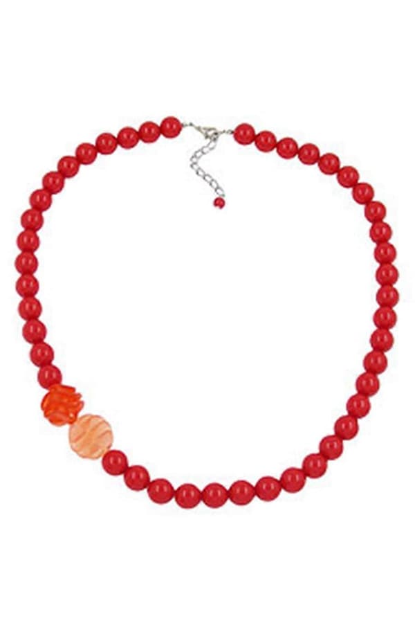Halsband Pärlor 12mm Röd 60cm - Gl02384