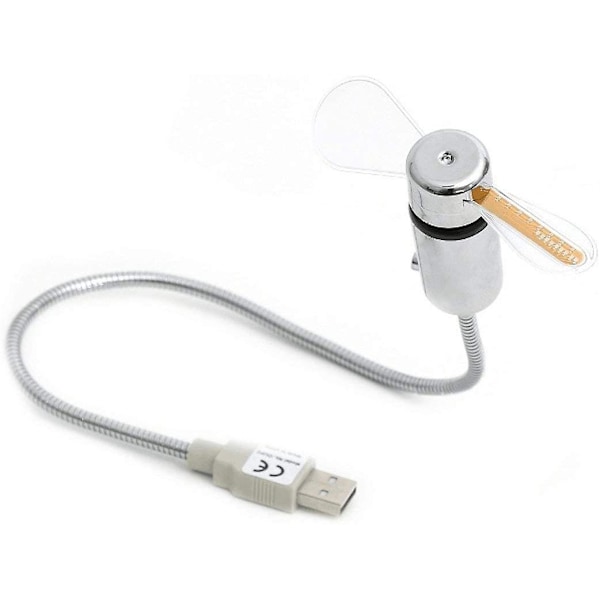 Skrivbords Gadget Skrivbord Flexibel Svanhals Usb Led Klocka Fläkt