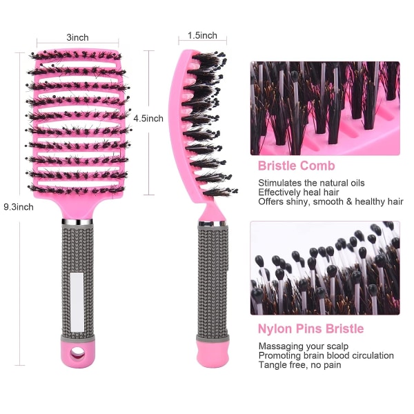 Hårborste, professionell hårborttagningsborste med handtag, 1 st (rosa)