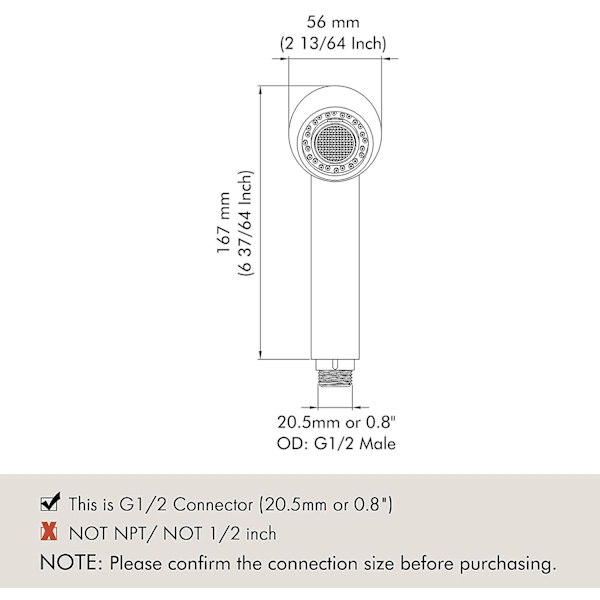 Rørhode uttrekkbar sprinkler kjøkken uttrekkbar sprinkler amerikansk tofunksjons uttrekkbar grønnsaksbasseng kran dusjhode, 167mm, galvanisering