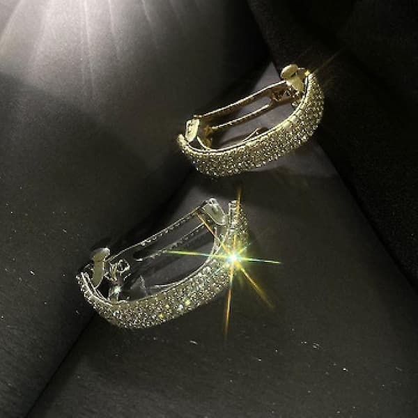 Rhinestone hårklemme hestehale hårnål styling tilbehør til kvinder, sæt med 2 stk. - guld, sølv