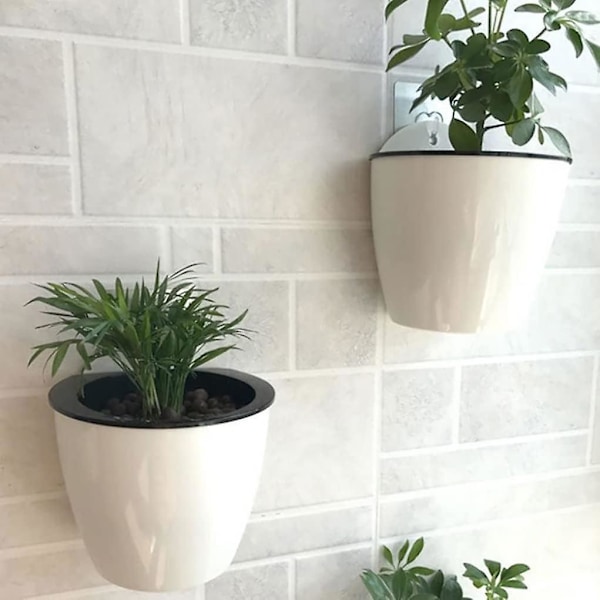 2024, Självbevattnande blomkrukor inomhus, Självbevattnande väggkrukor för inomhus hängande blomkrukor Vägghängande kruka för heminredning 7PCS