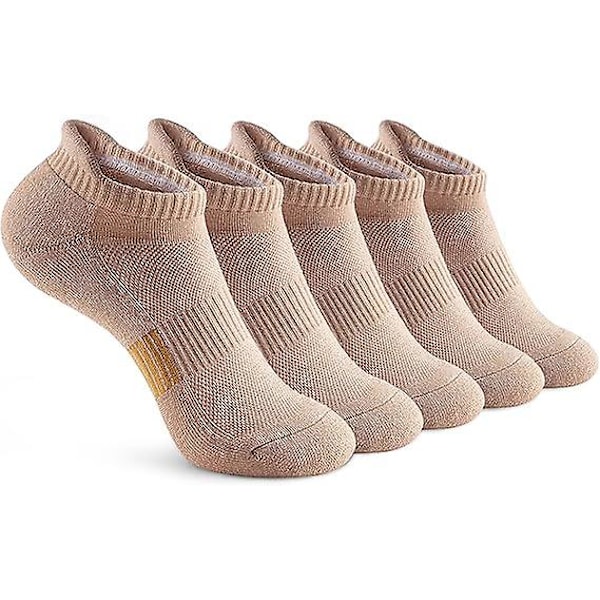Naisten nilkkasukat, urheilulliset, näkymättömät, pehmustetut, 5 paria/väri: nude/koko: 8-10