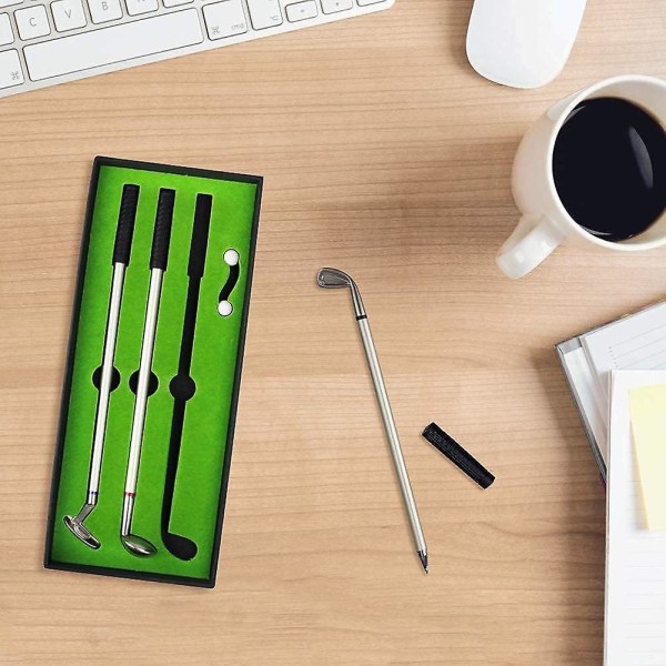 Golfgåvor Julklappar Specialformade metallminigolfklubbor Golfbana Souvenirer Nyhet Skrivbordspenna (grön)