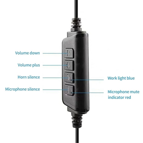 USB-interface computer headset til online undervisning, støjreducerende headset til forretningsbrug, bærbar headset（Som vist）