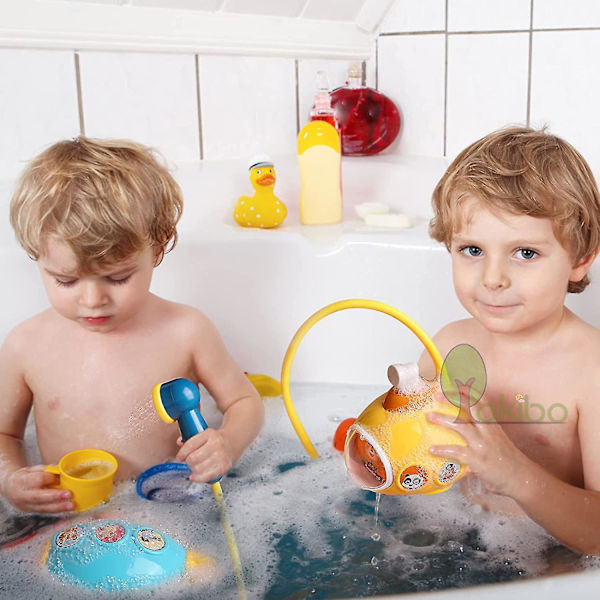 Baby badelegetøj til børn ubåd brusebad legetøj vand legetøj spray vand legetøj til børn baby brusebad sæt badekar legetøj baby vand legetøj（gul）