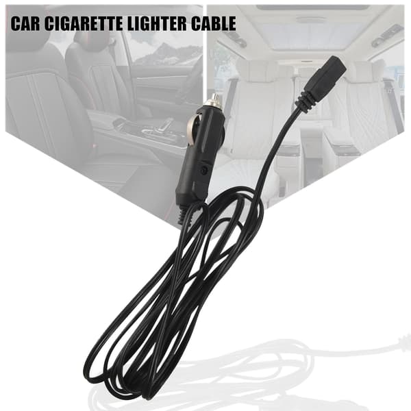 2m 12V Bilkøleskabskøleboks Lighter 2-bens opladerkabel（Sort）