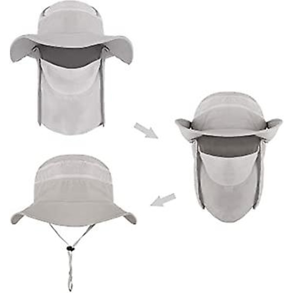 Dww-Unisex Fiskerihat Solbeskyttelse Solhat Bjergbestigning Camping Vandring Jagt Åndbar Visir Cap Bred Skygge Bob Cap med